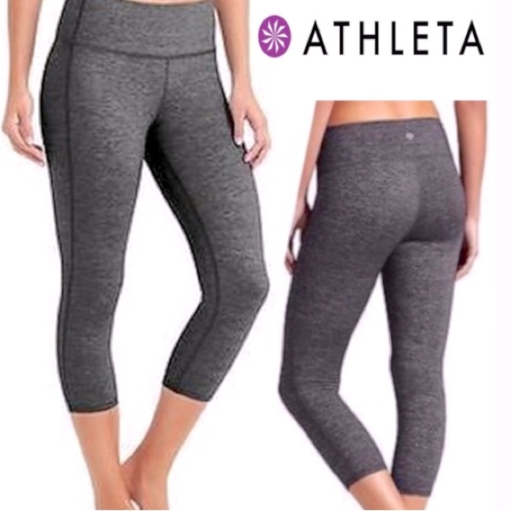 ATHLETA Gray Odyssey Chaturanga Capri Leggings Womens 1X
